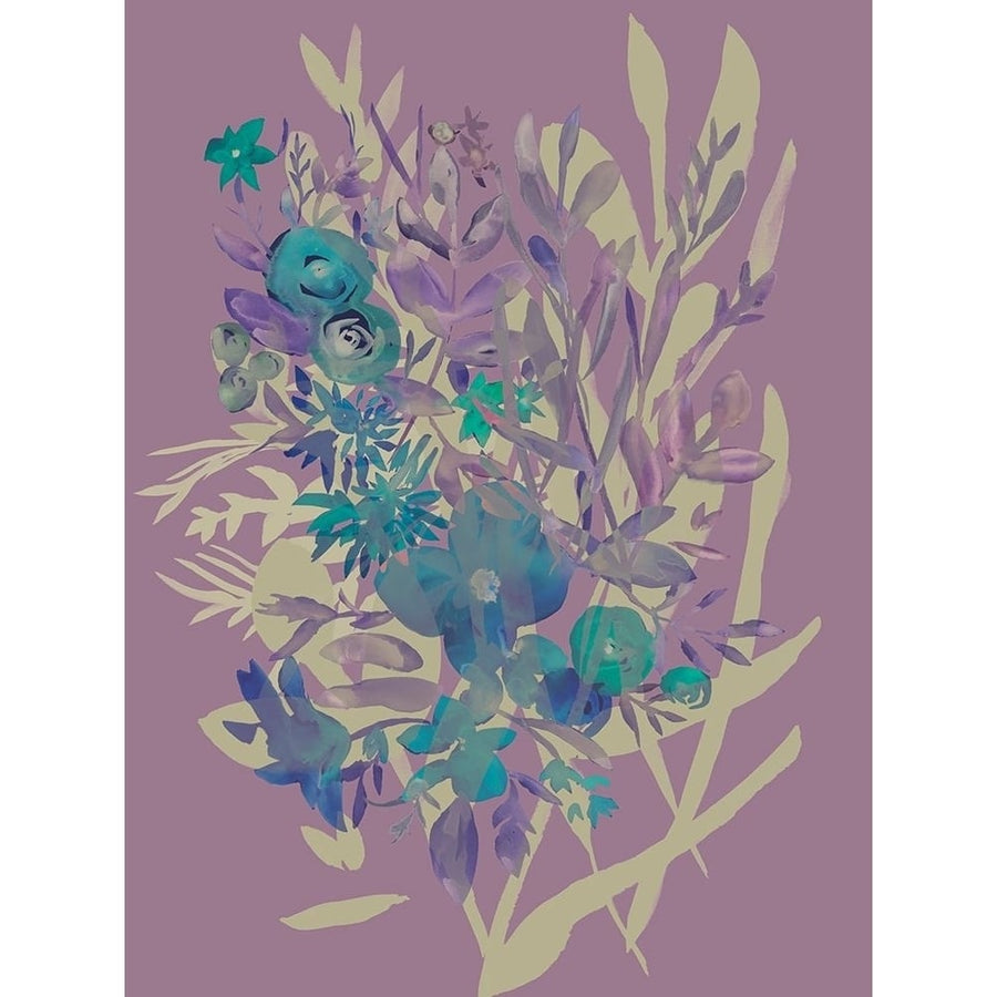 Slate Flowers on Mauve I Poster Print - Chariklia Zarris-VARPDX136479Z Image 1