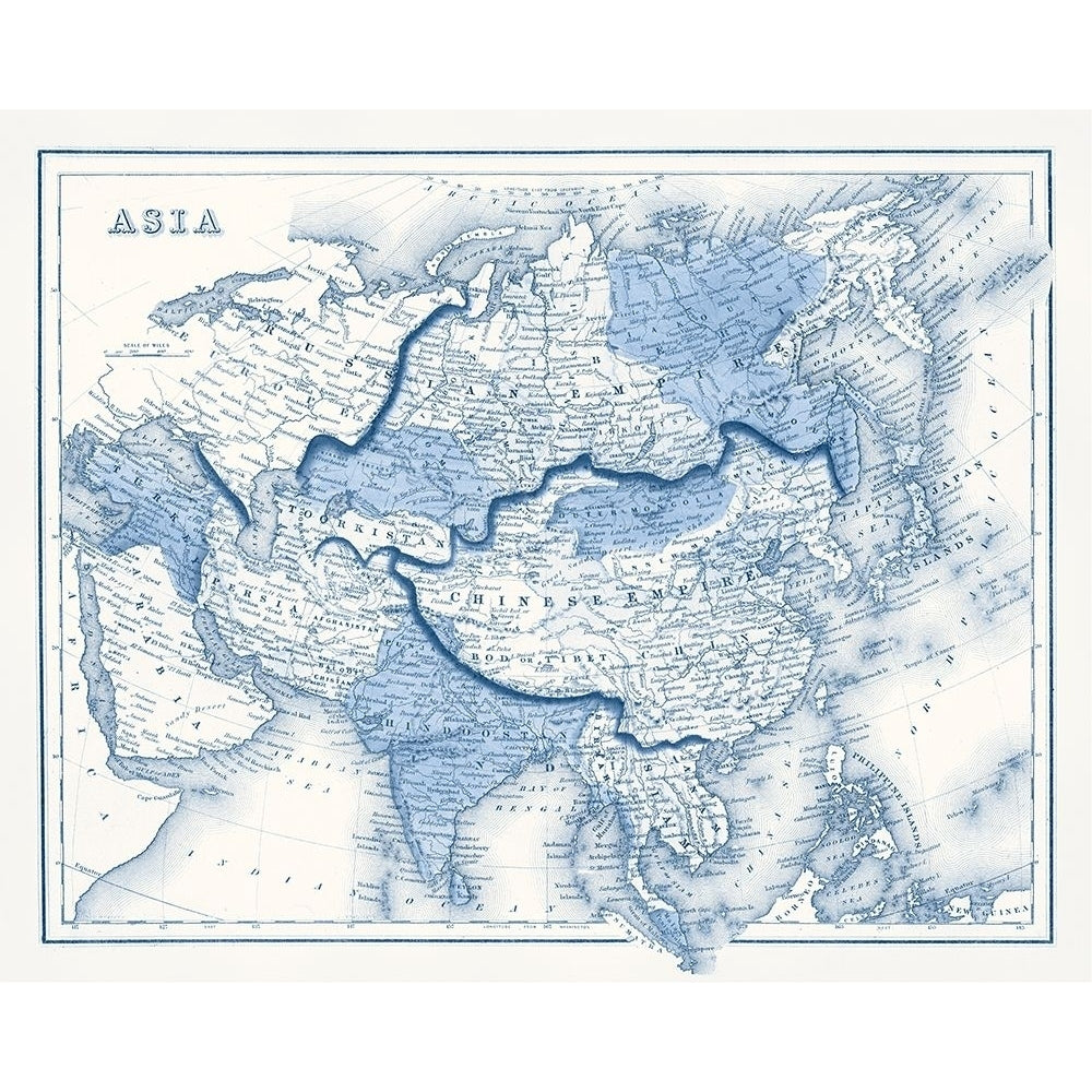 Asia in Shades of Blue Poster Print - Studio Vision-VARPDX136655Z Image 1