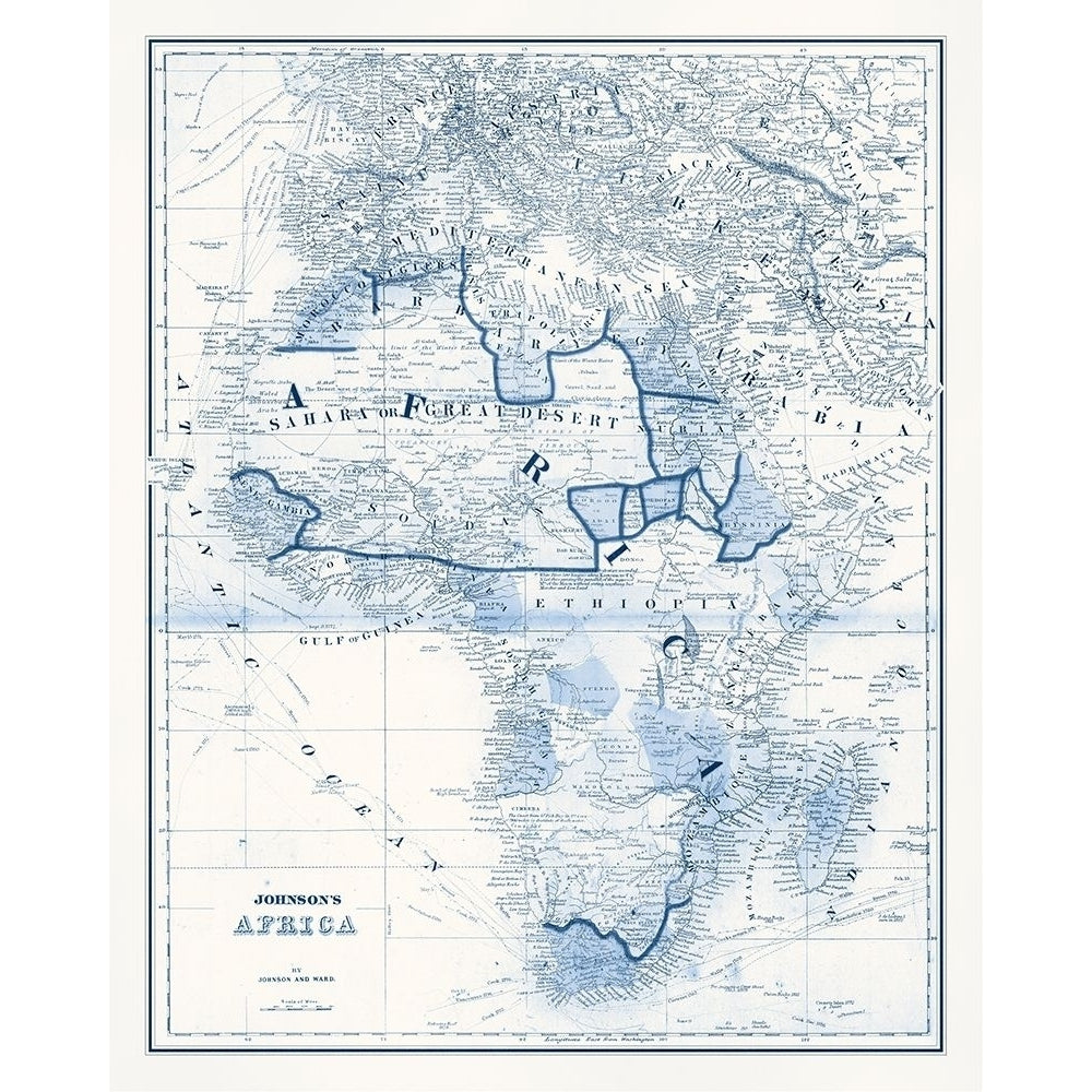 Africa in Shades of Blue Poster Print - Studio Vision-VARPDX136654Z Image 1