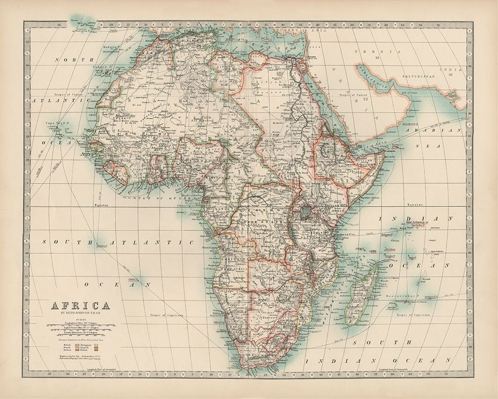 Johnstons Map of Africa Poster Print - Johnston-VARPDX137521Z Image 1