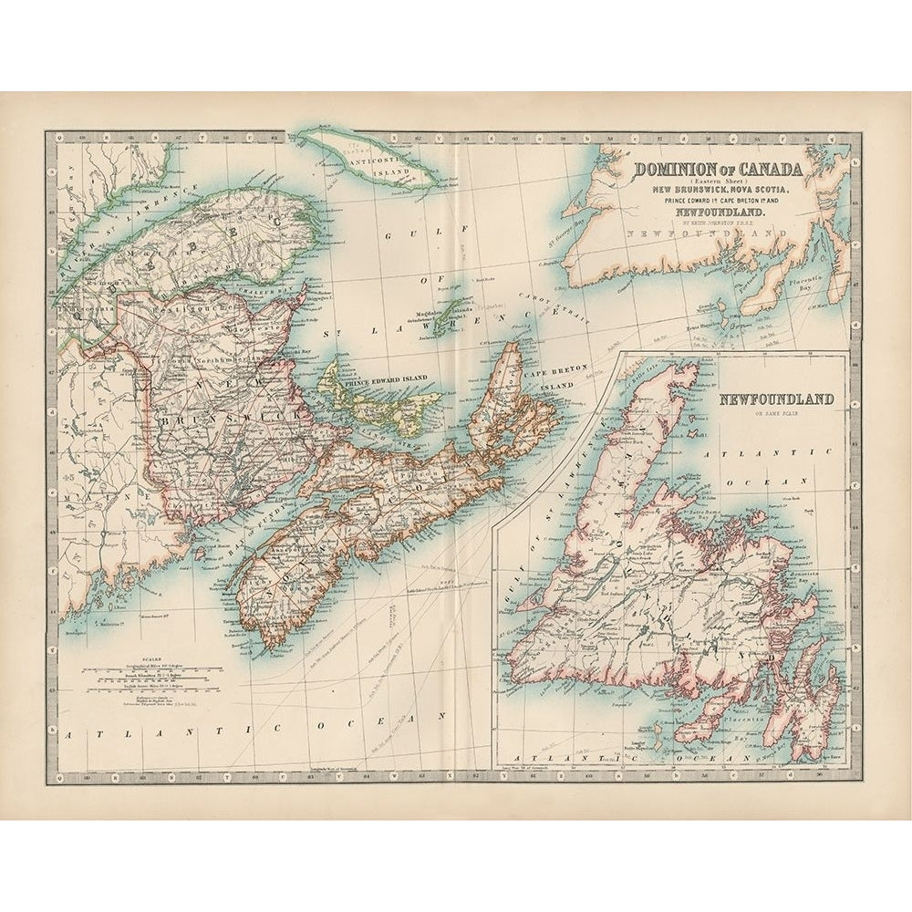 Johnstons Map of Canada Poster Print - Johnston-VARPDX137531Z Image 1