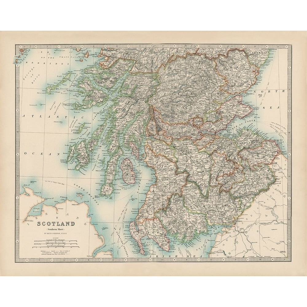 Johnstons Map of Scotland Poster Print - Johnston-VARPDX137527Z Image 1