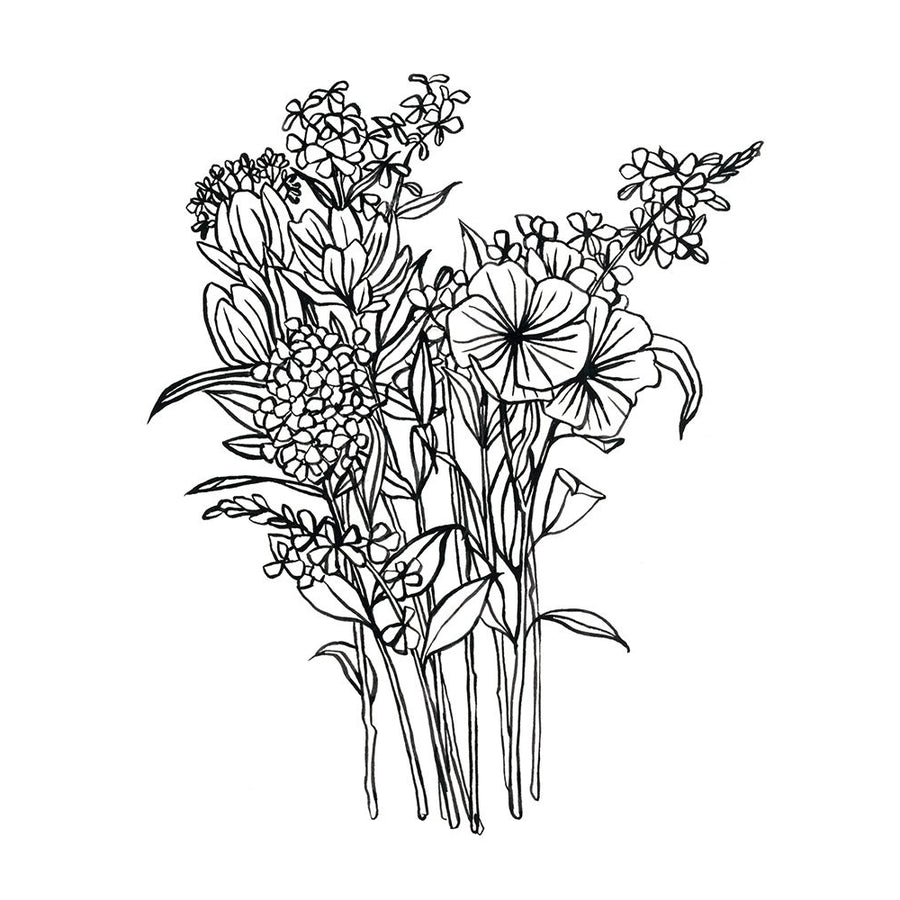 Black and White Bouquet II Poster Print - Emma Scarvey-VARPDX137864Z Image 1