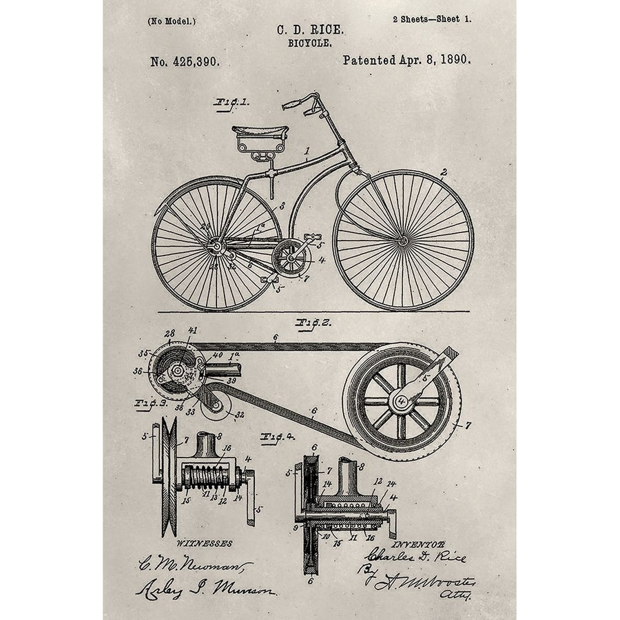 Patent--Bicycle Poster Print - Alicia Ludwig-VARPDX138440GG Image 1