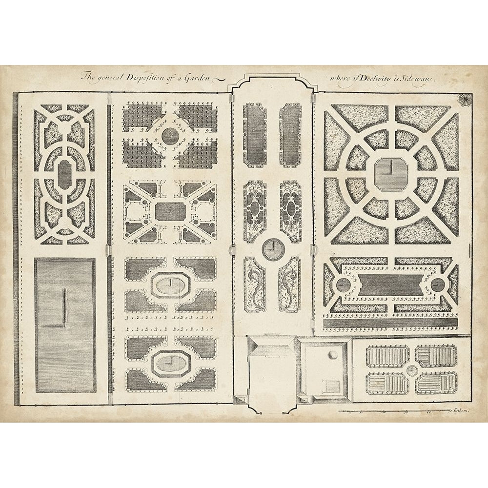 Antique Garden Design II Poster Print - Argenville DeZallier d-VARPDX138677Z Image 1