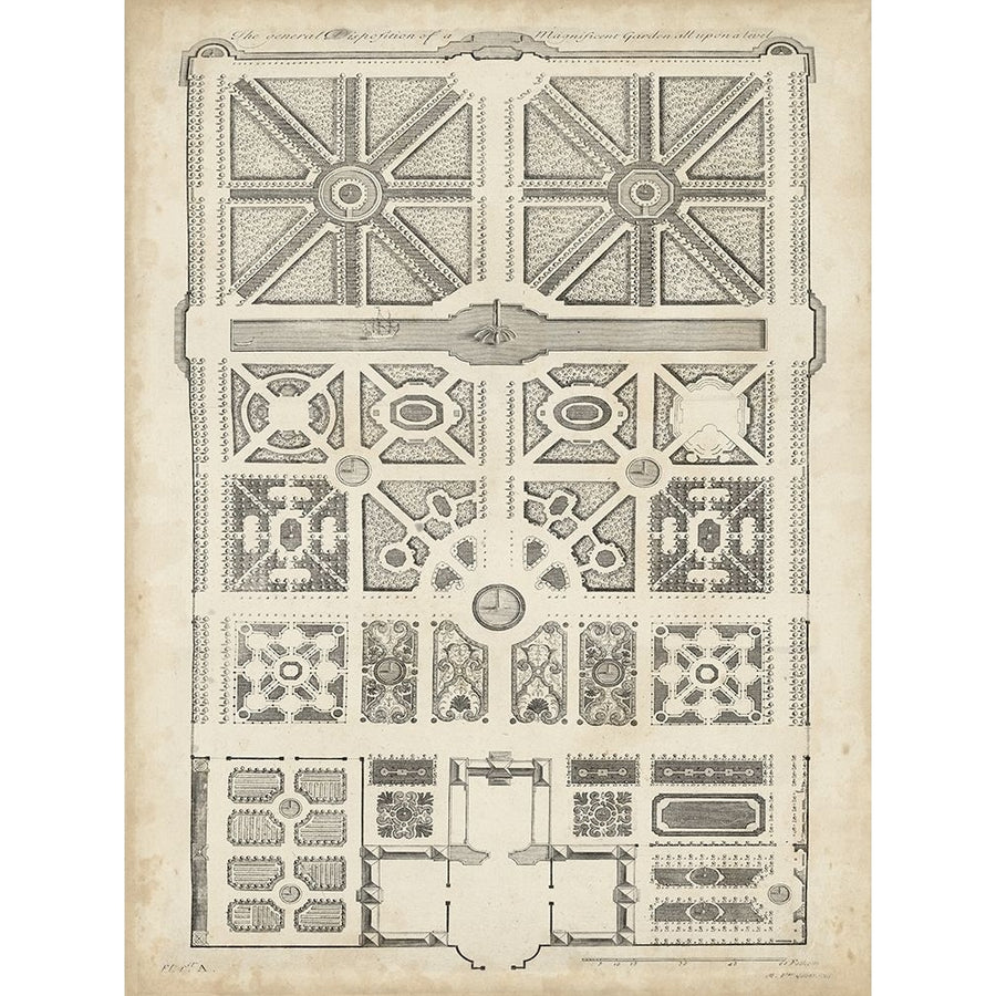 Antique Garden Design IV Poster Print - Argenville DeZallier d-VARPDX138679Z Image 1