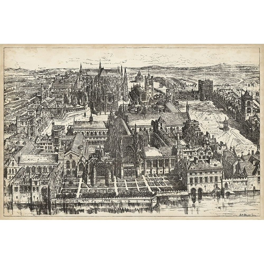 Birds Eye View of London - Westminster Poster Print - Unknown-VARPDX140005Z Image 1