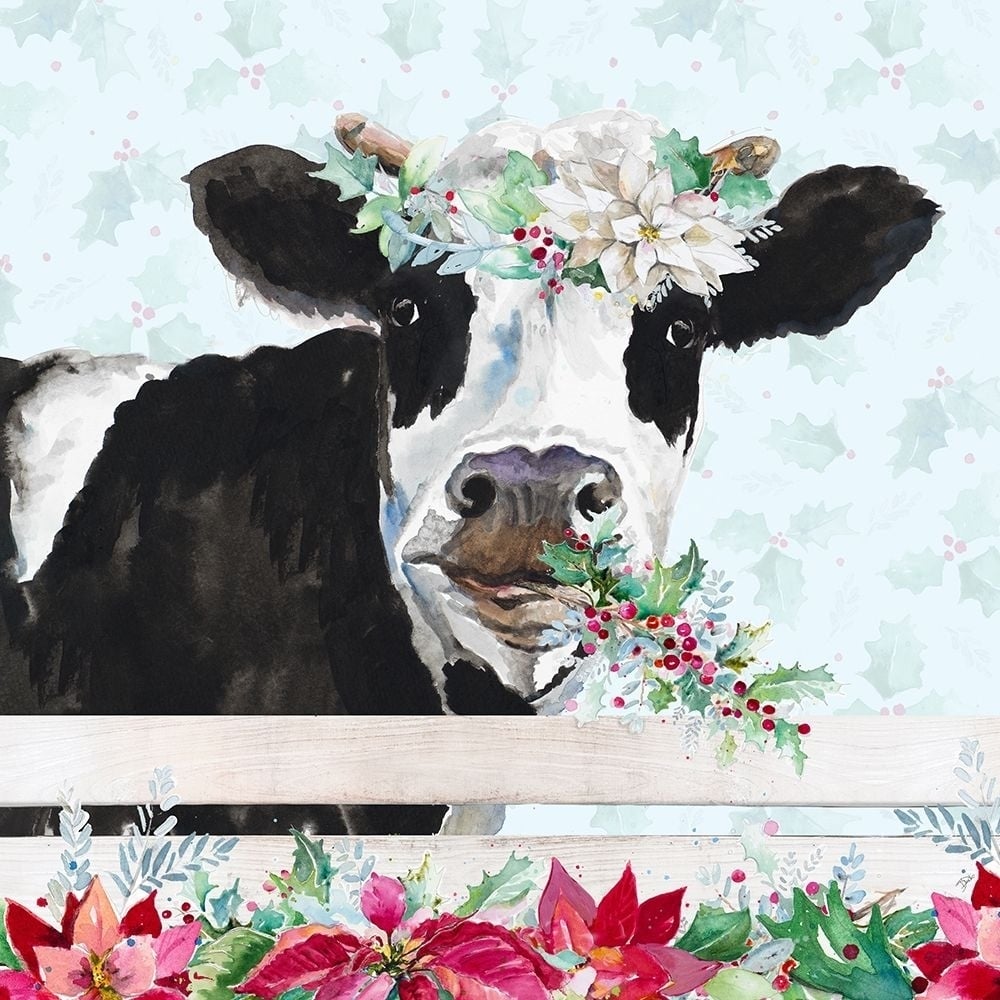 Holiday Crazy Cow Poster Print by Patricia Pinto-VARPDX14011C Image 1