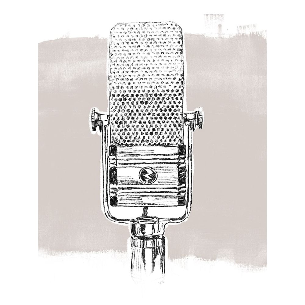 Monochrome Microphone I Poster Print - June Erica Vess-VARPDX141647GG Image 1