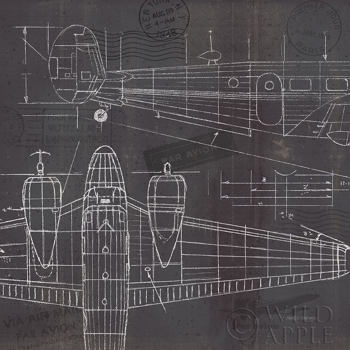 Plane Blueprint Ii Poster Print by Marco Fabiano-VARPDX14259 Image 1