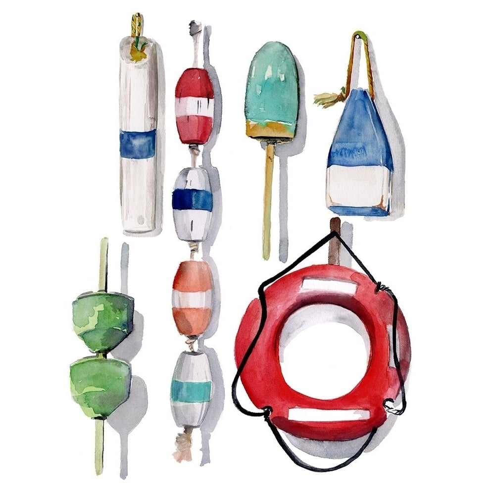 Watercolor Buoys II Poster Print - Jennifer Paxton Parker-VARPDX142583GG Image 1