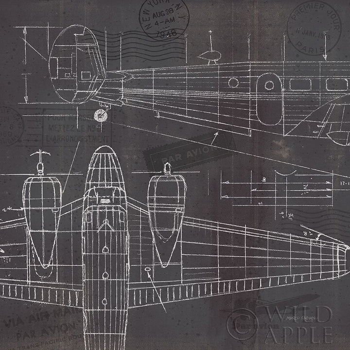 Plane Blueprint Ii Poster Print by Marco Fabiano-VARPDX14259 Image 1