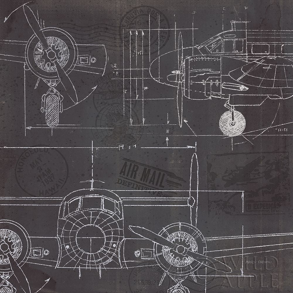 Plane Blueprint III Poster Print by Marco Fabiano-VARPDX14260 Image 1