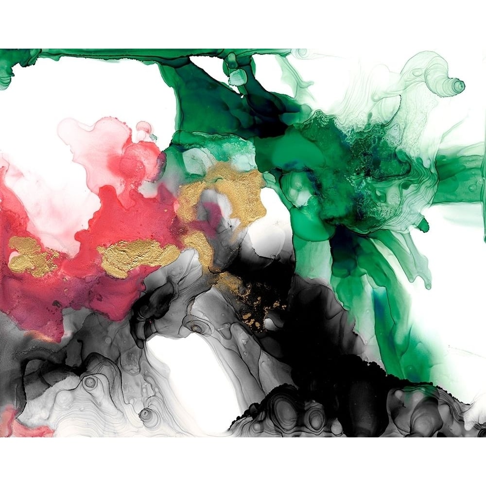 Emerald and Coral Expression II Poster Print - Jennifer Goldberger-VARPDX142926GG Image 1