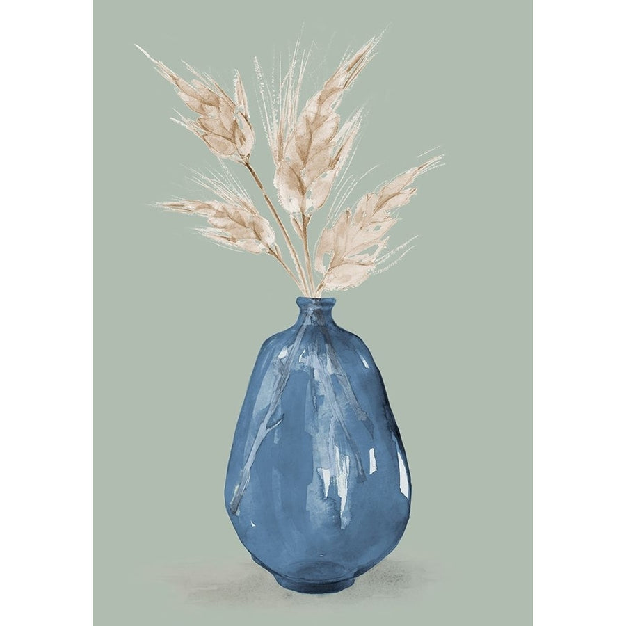 Oat Stems In Blue Vase Poster Print - Lanie Loreth-VARPDX14423M Image 1