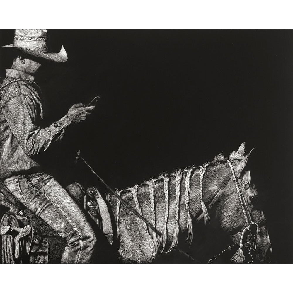 Cowboy Scratchboard II Poster Print - Julie T. Chapman-VARPDX144304GG Image 1