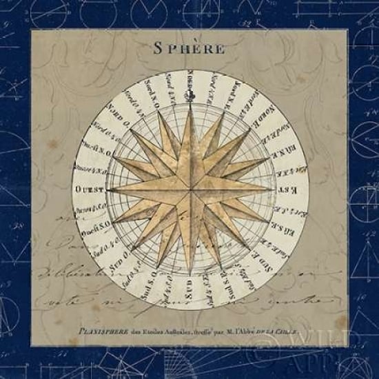 Sphere Compass Blue Poster Print by Sue Schlabach-VARPDX14542 Image 1