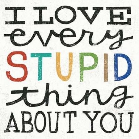 I Love Every Stupid Thing About You Poster Print by Michael Mullan-VARPDX14546 Image 1