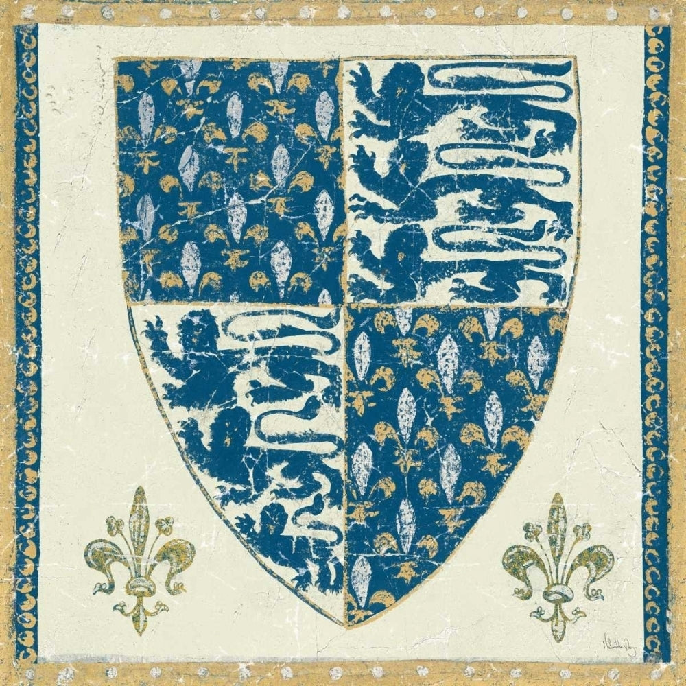 Regal Shield Indigo and Cream Poster Print by Meloushka Designs-VARPDX14553 Image 2