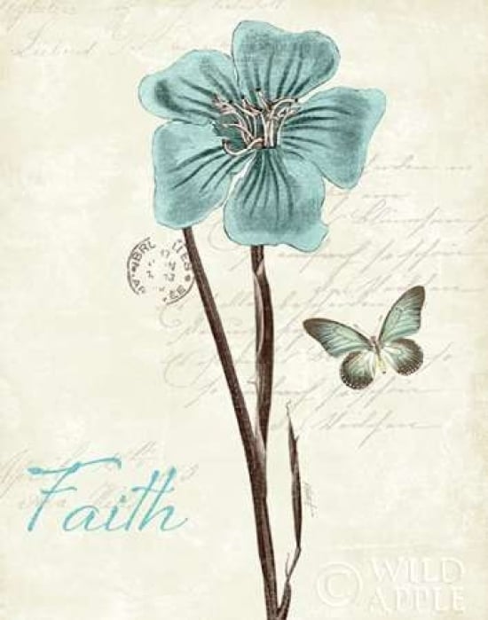 Slated Blue III Faith Poster Print by Katie Pertiet-VARPDX14724 Image 1