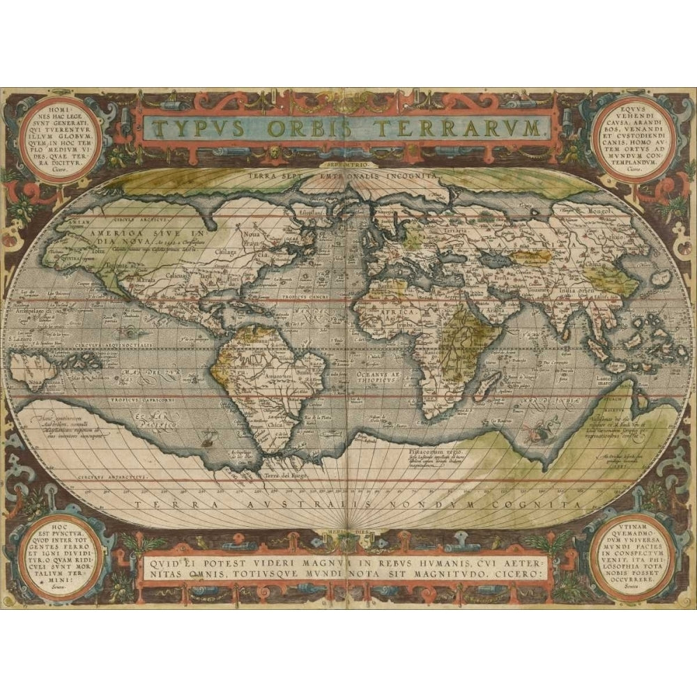 Antique World Map 36x48 Poster Print - Studio Vision-VARPDX147306Z Image 1