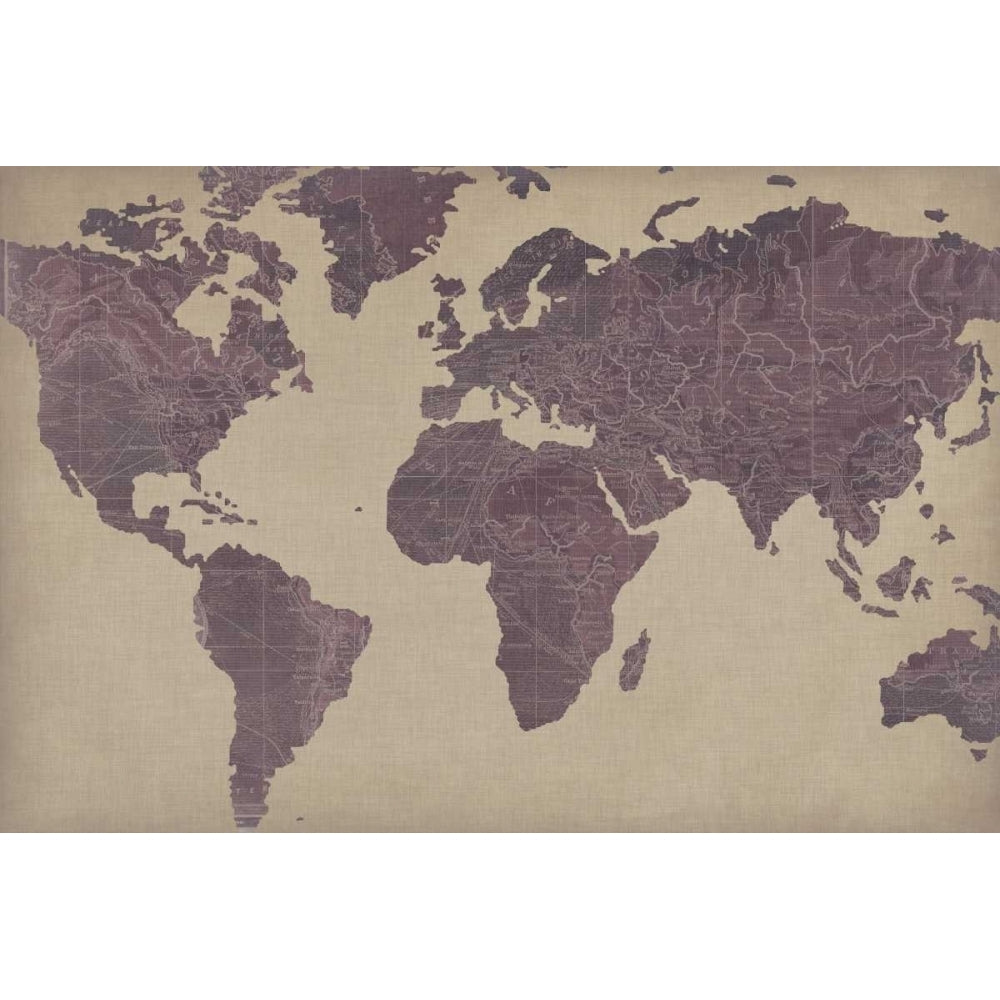 Linen Map III Poster Print - W Studio-VARPDX147386GG Image 1