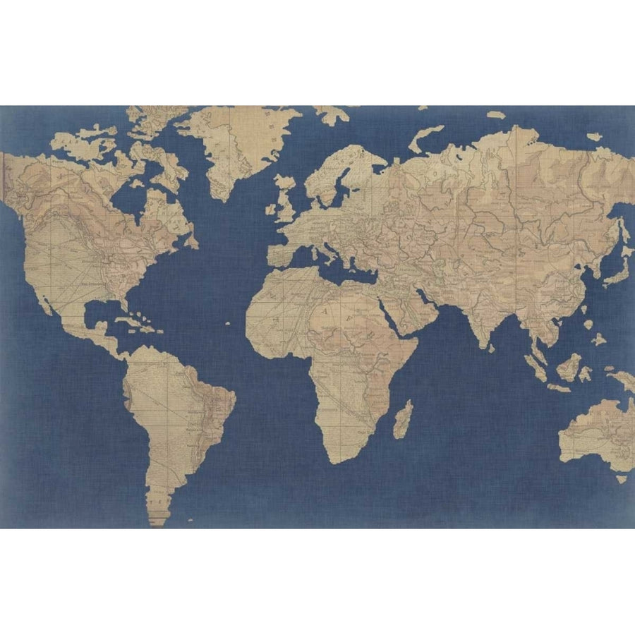 Linen Map I Poster Print - W Studio-VARPDX147384GG Image 1