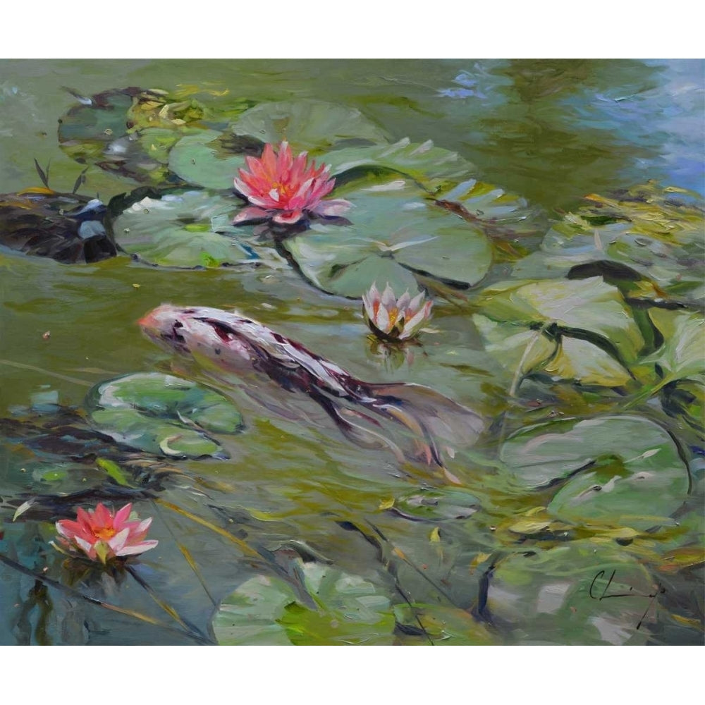 Koi and Lilies III Poster Print - Chuck Larivey-VARPDX147522Z Image 1