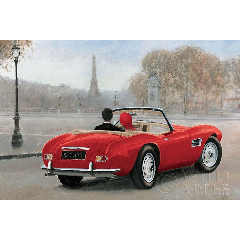 A Ride In Paris Iii Red Car Poster Print by Marco Fabiano-VARPDX14782 Image 2