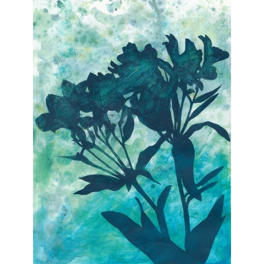 Indigo Floral Silhouette II Poster Print - Megan Meagher-VARPDX148252Z Image 1