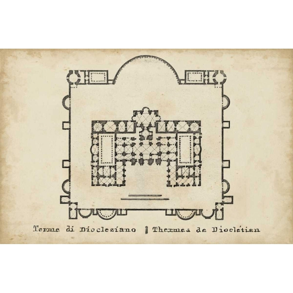 Plan for the Baths of Diocletian Poster Print - Unknown-VARPDX150148Z Image 1