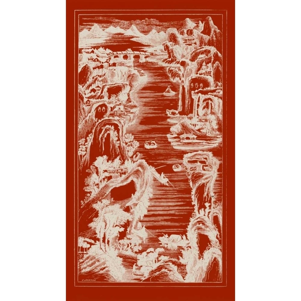 Chinese Birds-eye View in Red I Poster Print - Studio Vision-VARPDX150740Z Image 1