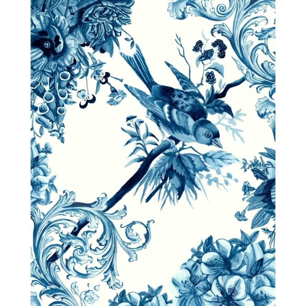 Bird and Branch in Indigo II Poster Print - Naomi McCavitt-VARPDX152993Z Image 1