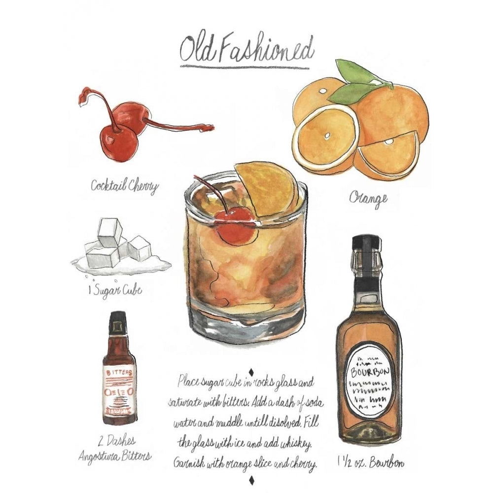 Classic Cocktail - Old Fashioned Poster Print - Naomi McCavitt-VARPDX154163D Image 1