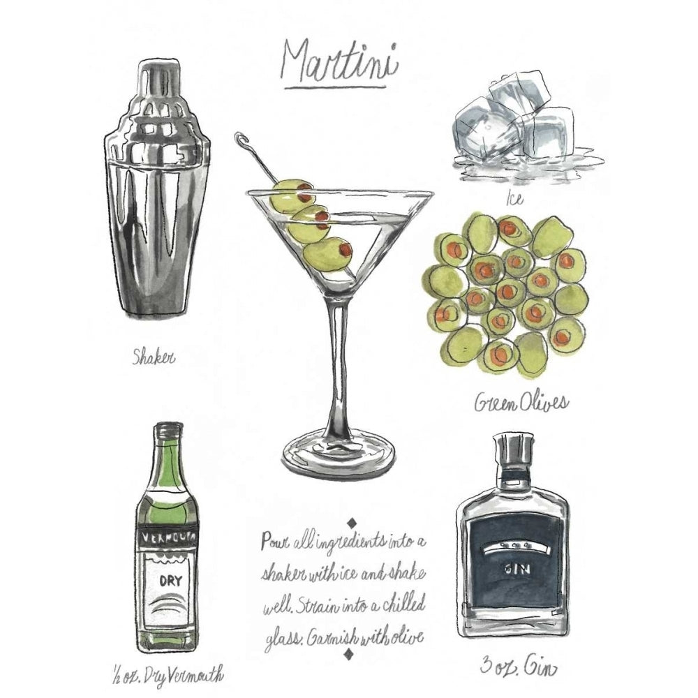 Classic Cocktail - Martini Poster Print - Naomi McCavitt-VARPDX154165D Image 1