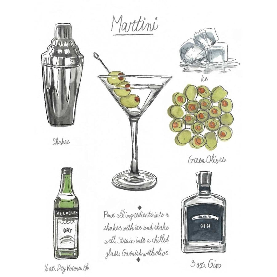 Classic Cocktail - Martini Poster Print - Naomi McCavitt-VARPDX154165D Image 1