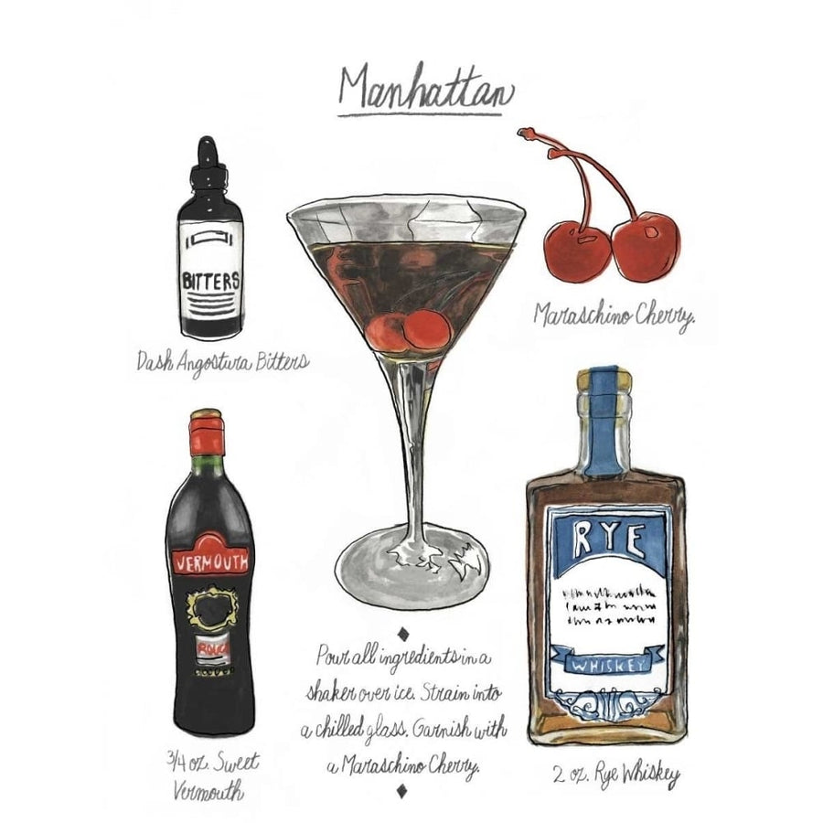 Classic Cocktail - Manhattan Poster Print - Naomi McCavitt-VARPDX154162D Image 1