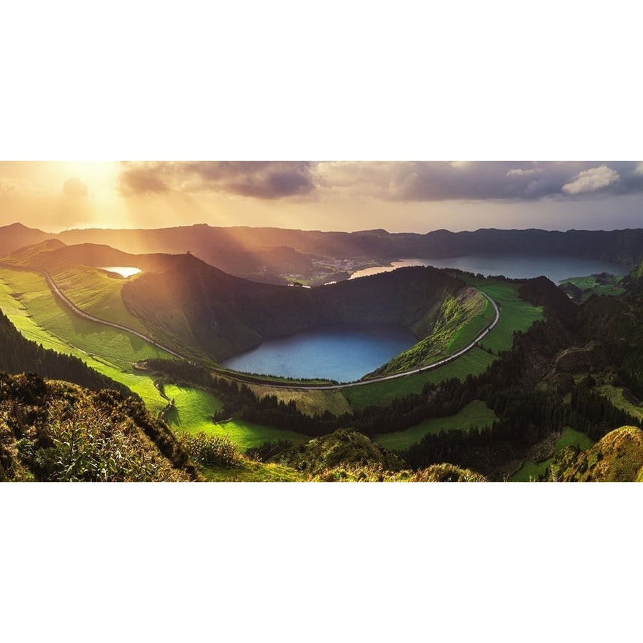 Azores - Sete Cidades Panorama Poster Print - Jean Claude Castor-VARPDX1542228 Image 1