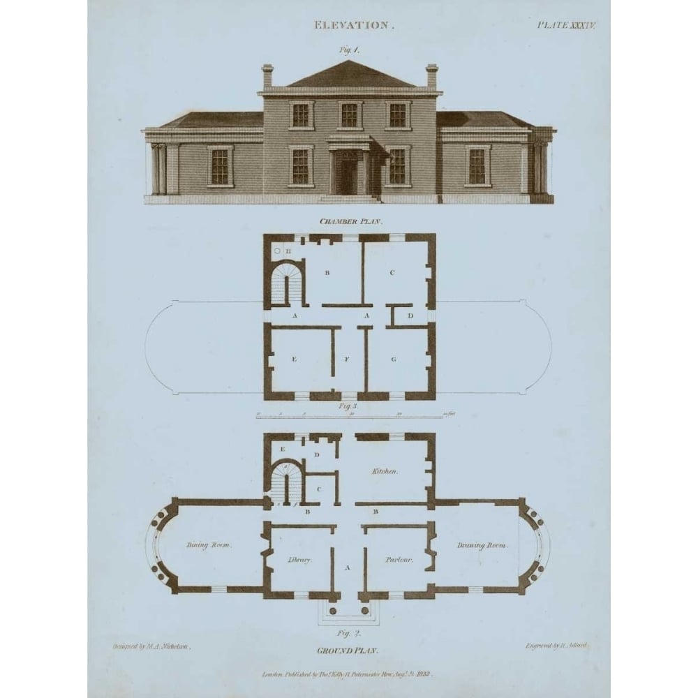 Chambray House and Plan I Poster Print - Thomas Kelly-VARPDX154413Z Image 1