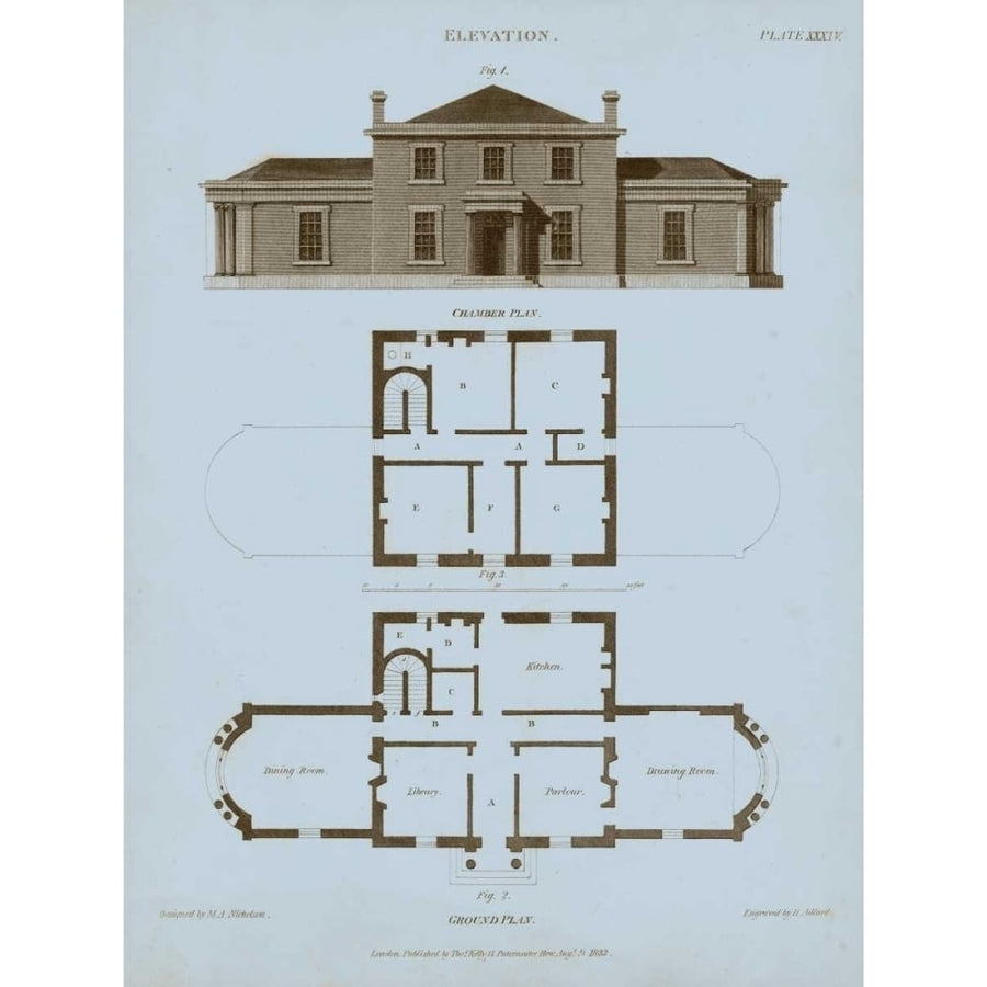 Chambray House and Plan I Poster Print - Thomas Kelly-VARPDX154413Z Image 1