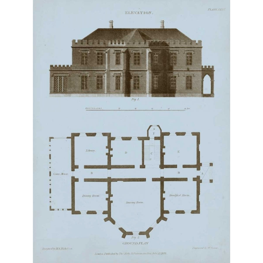 Chambray House and Plan III Poster Print - Thomas Kelly-VARPDX154415Z Image 1