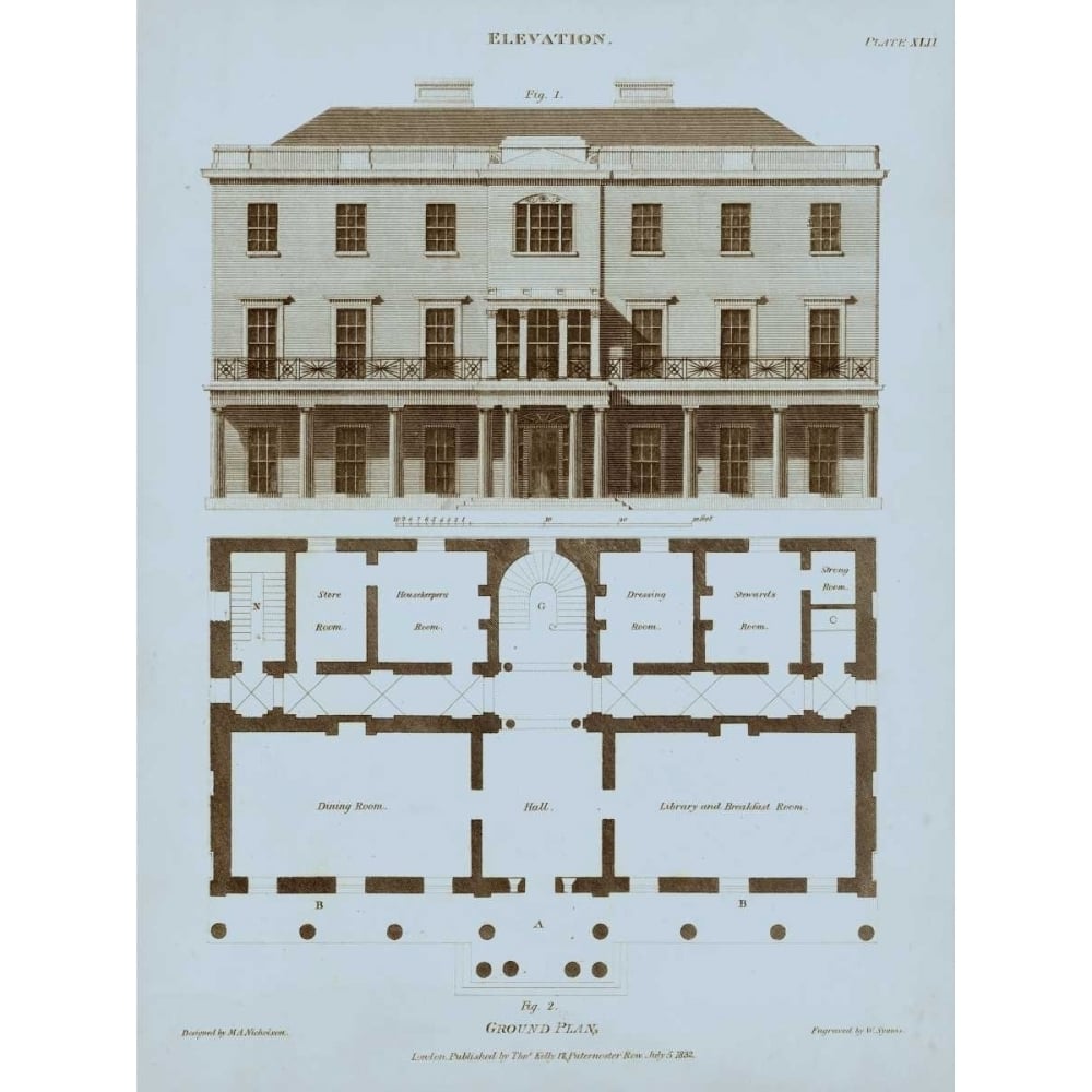 Chambray House and Plan II Poster Print - Thomas Kelly-VARPDX154414Z Image 1