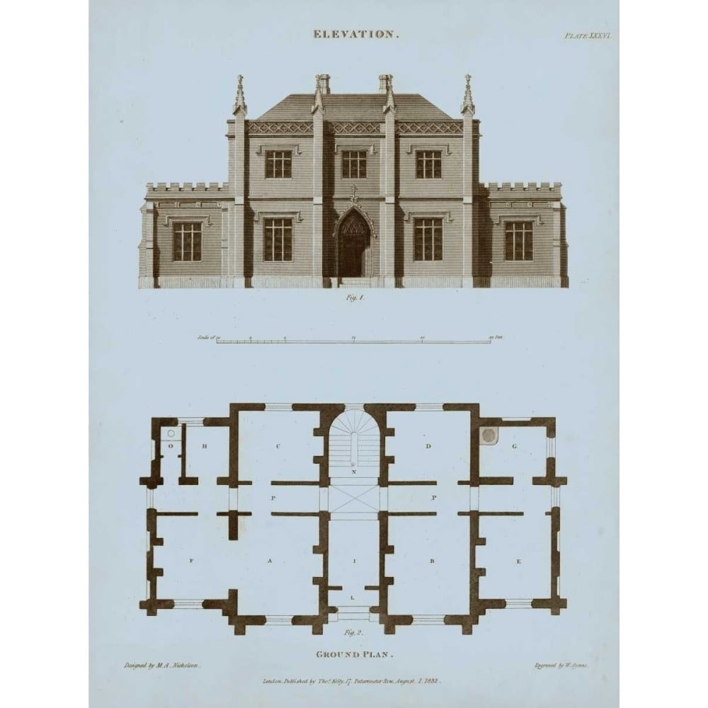 Chambray House and Plan V Poster Print - Thomas Kelly-VARPDX154417Z Image 1