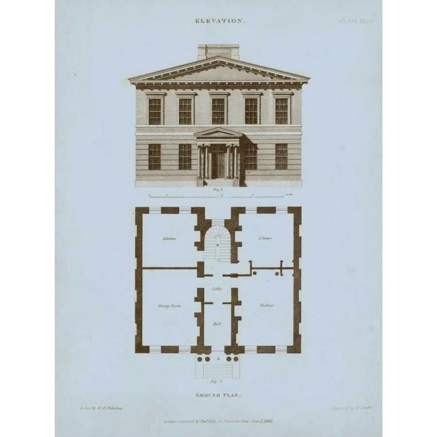 Chambray House and Plan IV Poster Print - Thomas Kelly-VARPDX154416Z Image 1