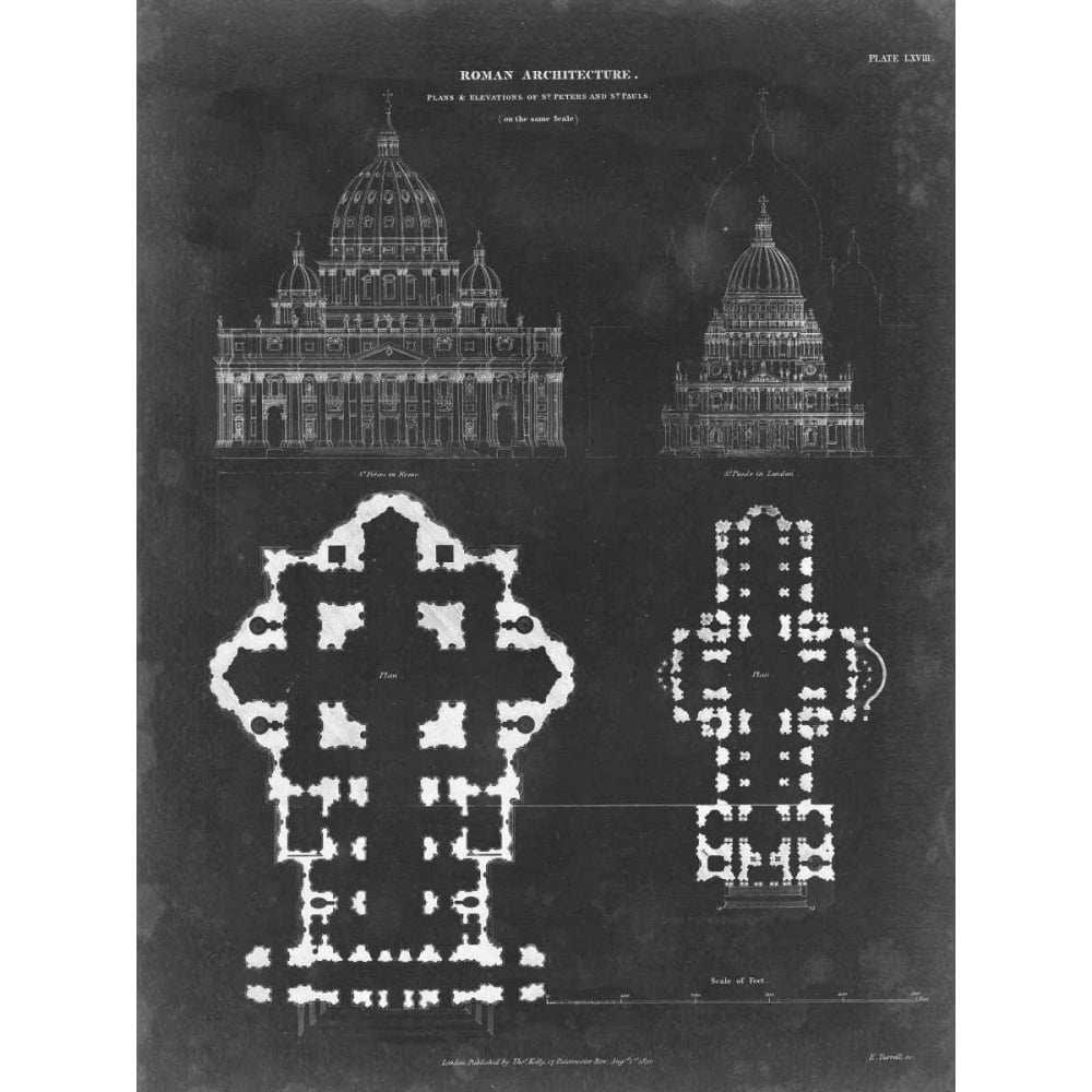 Plan and Elevation for St. Peters and St. Pauls Poster Print - Studio Vision-VARPDX156003Z Image 1