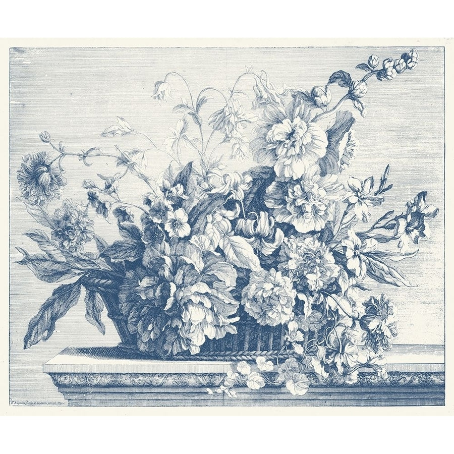 Navy Basket of Flowers II Poster Print - Glovanni Baptiste-VARPDX158636Z Image 1