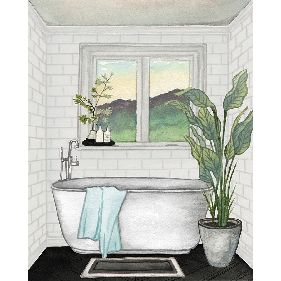 Modern Black and White Bath I Poster Print by Elizabeth Medley-VARPDX15887 Image 1