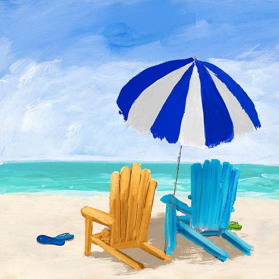 Beach Chairs with Umbrella by Julie DeRice-VARPDX16017B Image 1