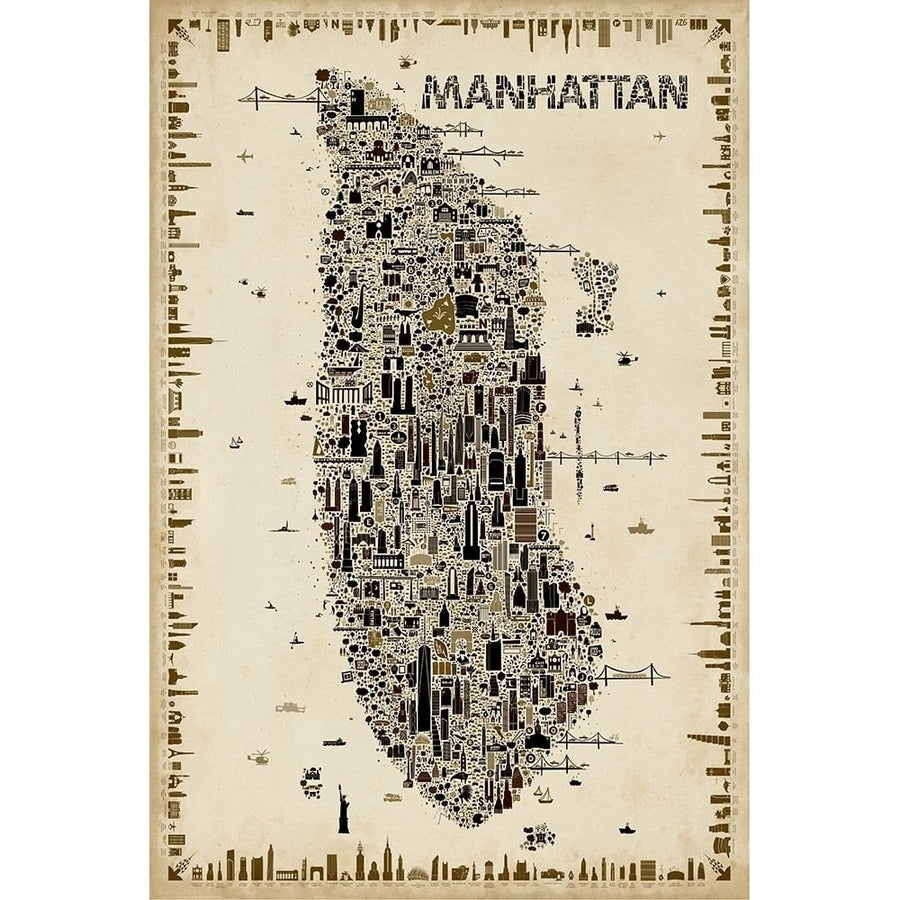 Antique York Collection-Manhattan Poster Print - Rafael Esquer-VARPDX161700Z Image 1