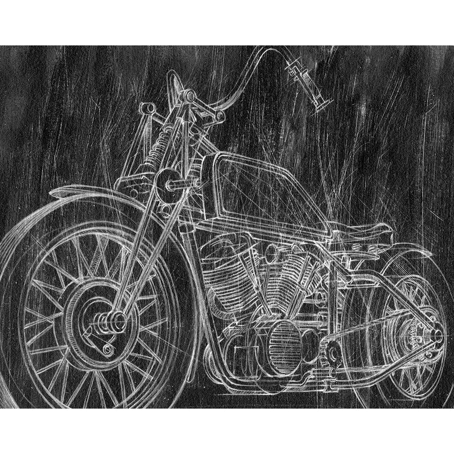 3-UP Motorcycle Mechanical Sketch II Poster Print - Ethan Harper-VARPDX162126D Image 1